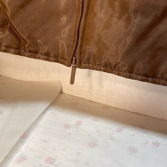 Etcetera Womens Brown Jacket W/Faux Fur Cuffs Size 12 Viscose Blend Zip Closure - Picture 5 of 9